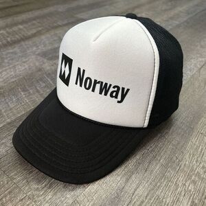 Double Diamond Norway Skiing Foam Trucker Hat Mesh Back Black‎ White Walkzz